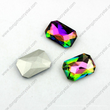 Piedras del octágono de cristal del diamante negro de la manera de Yiwu para la venta al por mayor del vestido